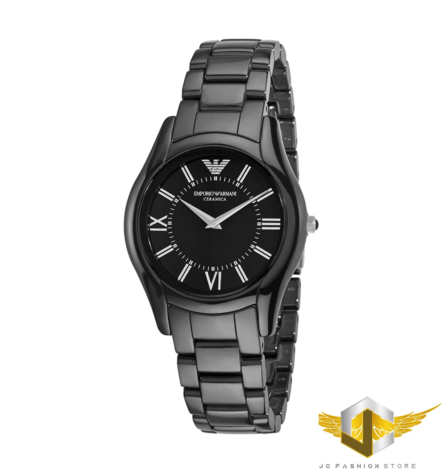 EMPORIO ARMANI LADIE'S ULTRA SLIM BLACK CERAMIC WATCH AR1441
