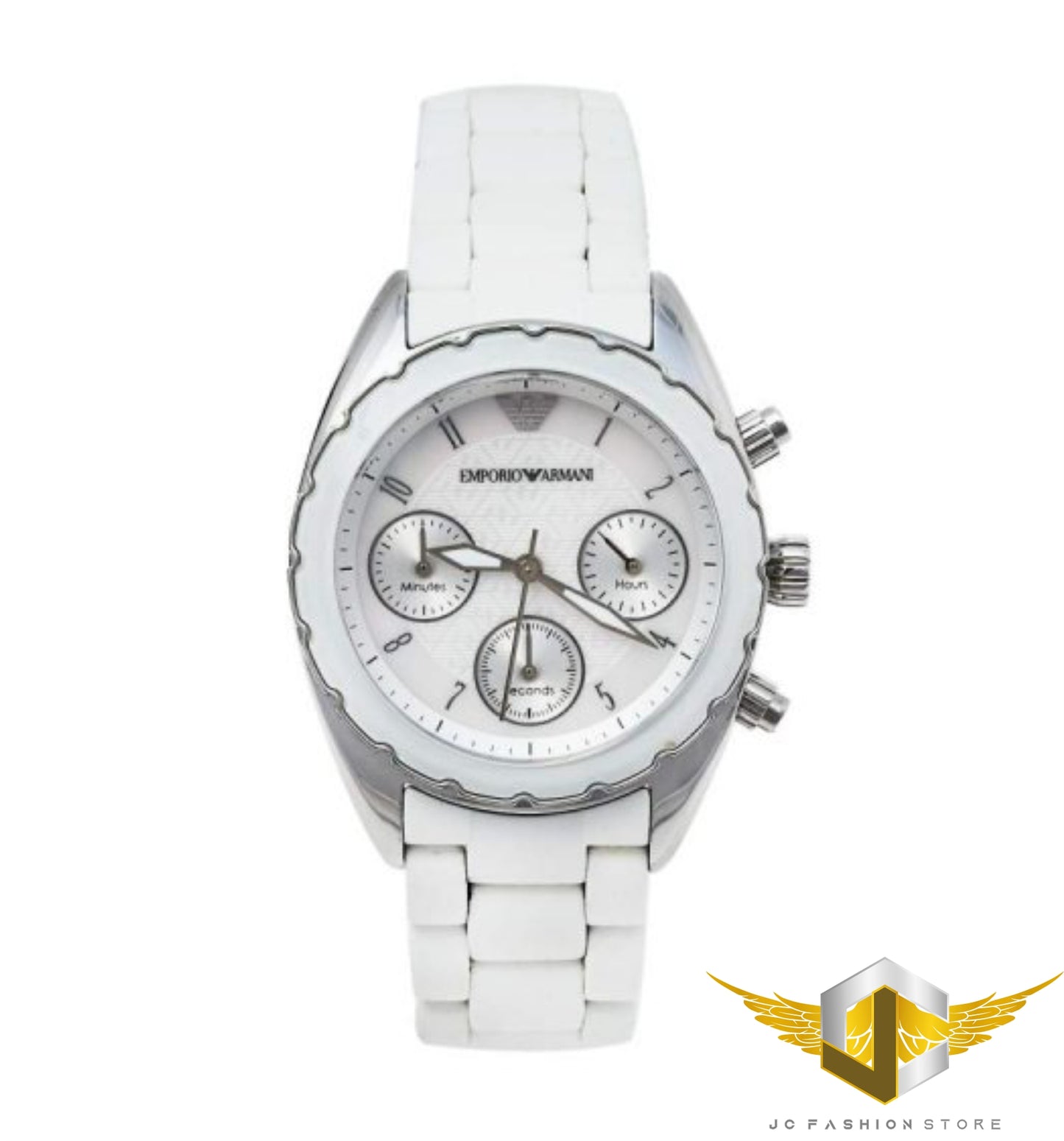 EMPORIO ARMANI LADIE'S CERMIC RUBBER CHRONOGRAPH WATCH AR5941