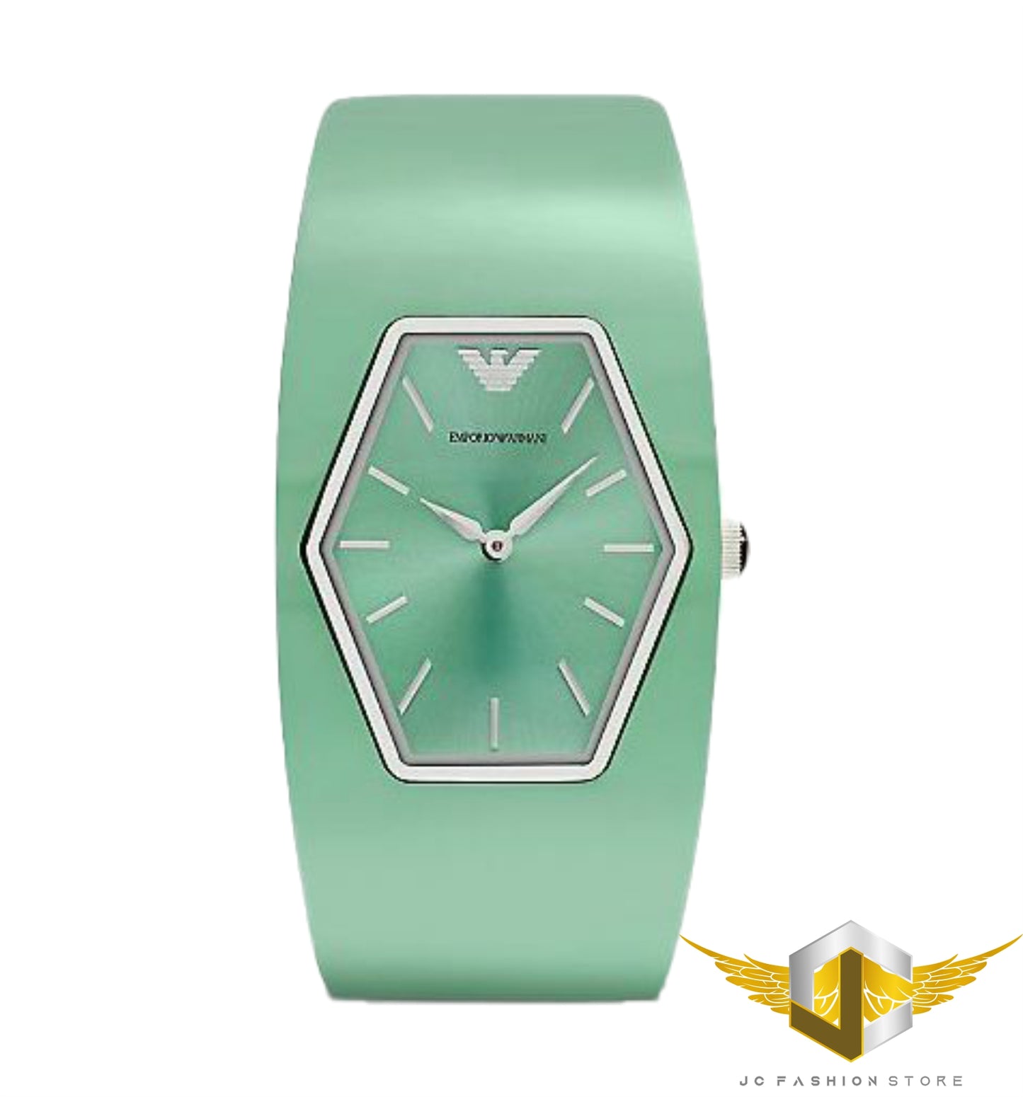 EMPORIO ARMANI LADIES GREEN BANGLE WATCH AR7369