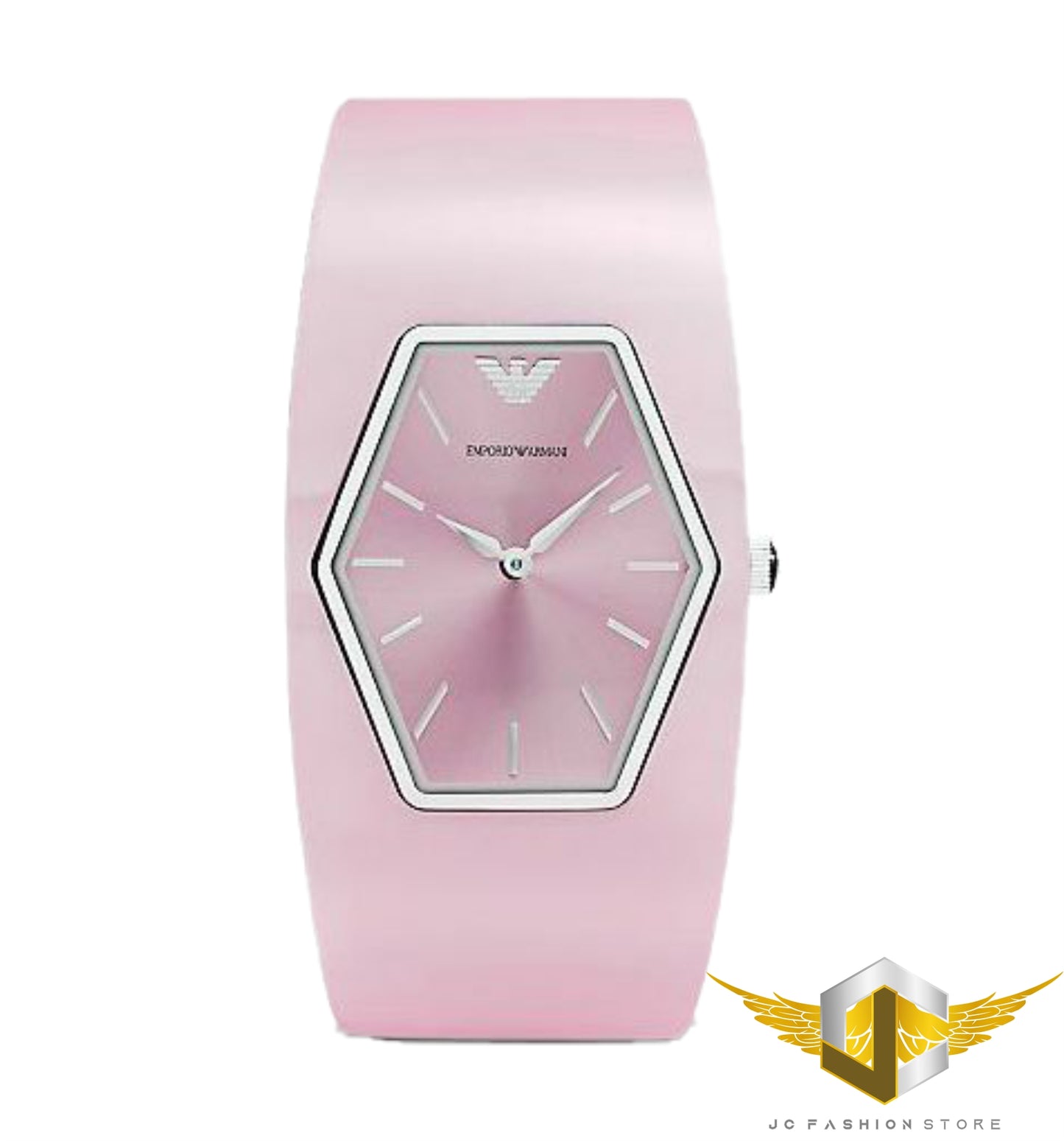 EMPORIO ARMANI LADIES PINK BANGLE WATCH AR7370