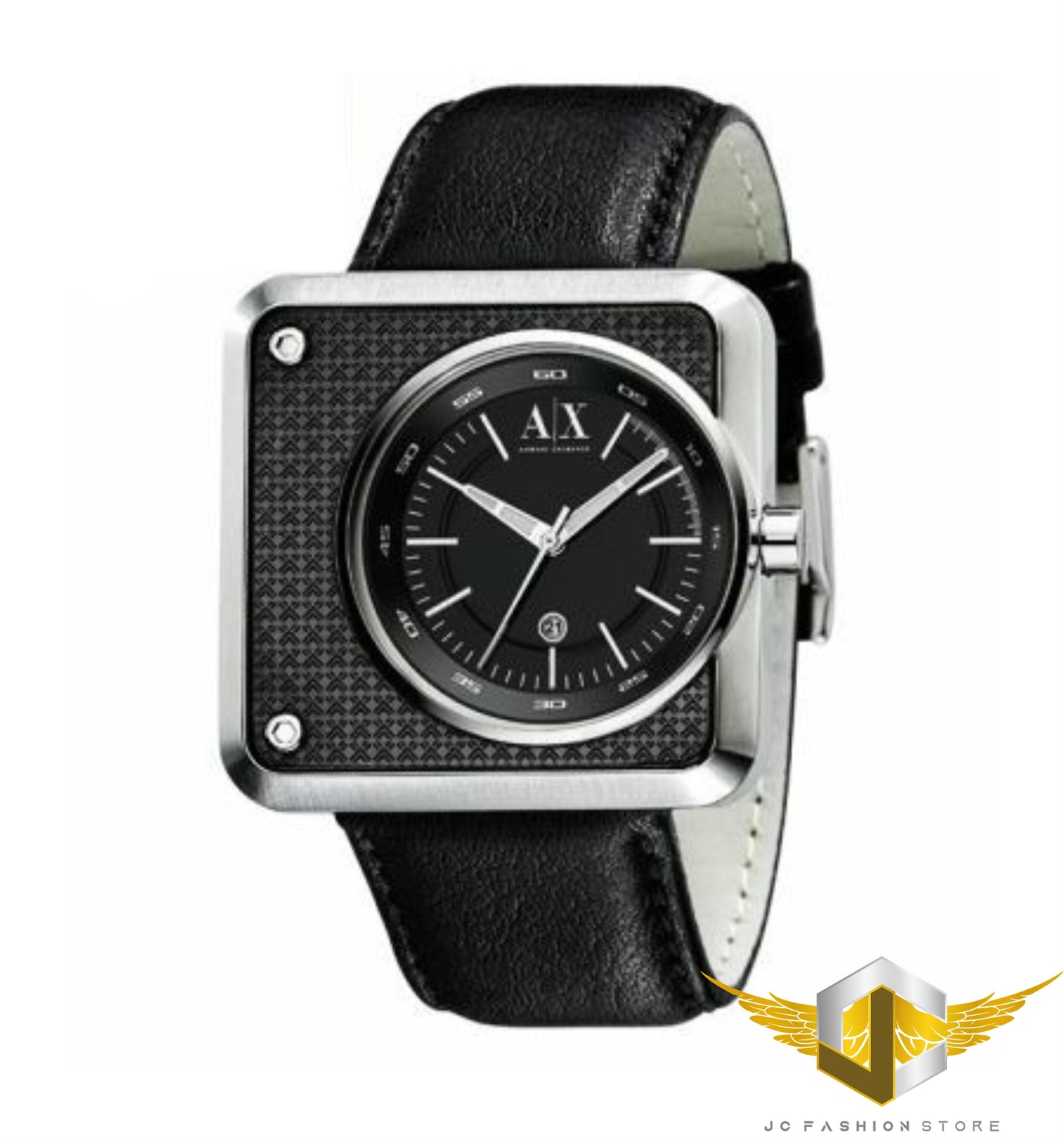 ARMANI EXCHANGE MEN'S CASUAL BLACK LEATHER WATCH AX1061