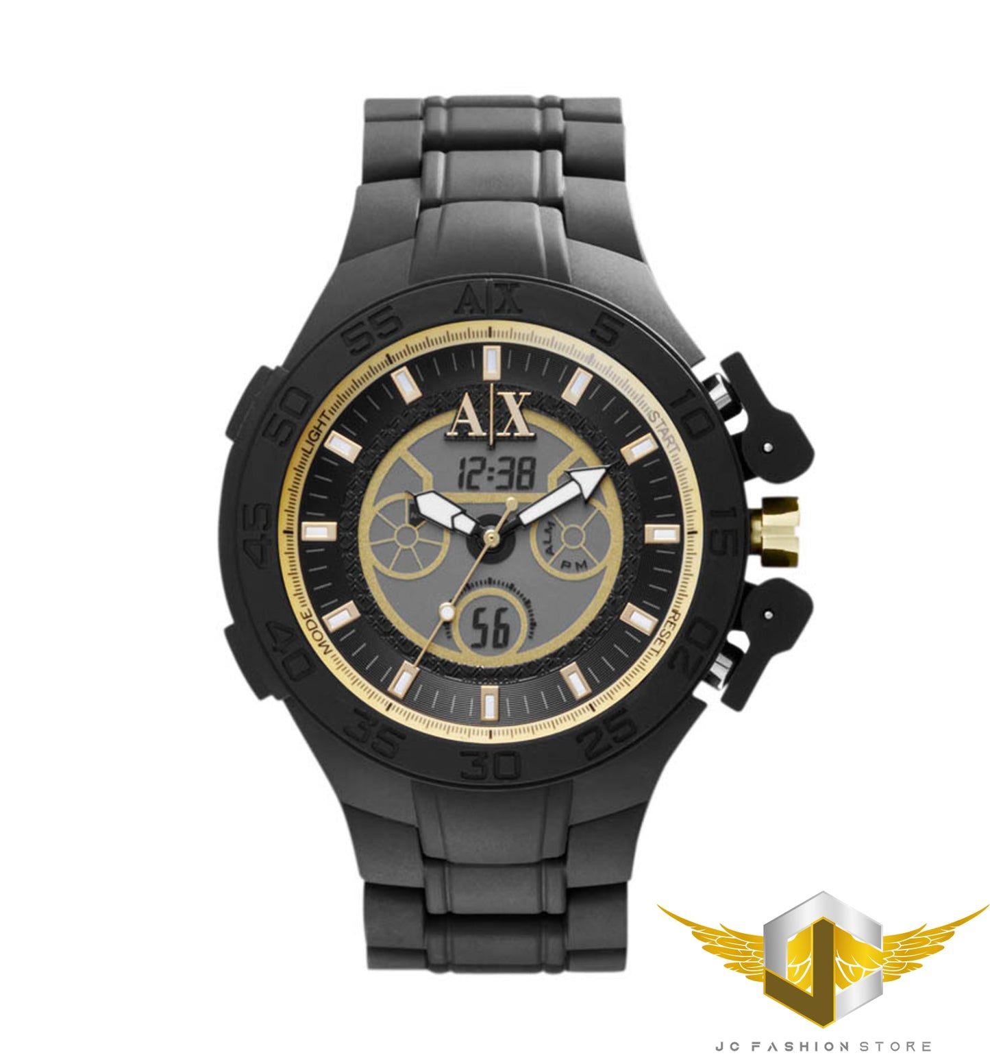 -ARMANI EXCHANGE MEN'S CHRONOGRAPH BLACK/GOLD SPORT WATCH AX1194