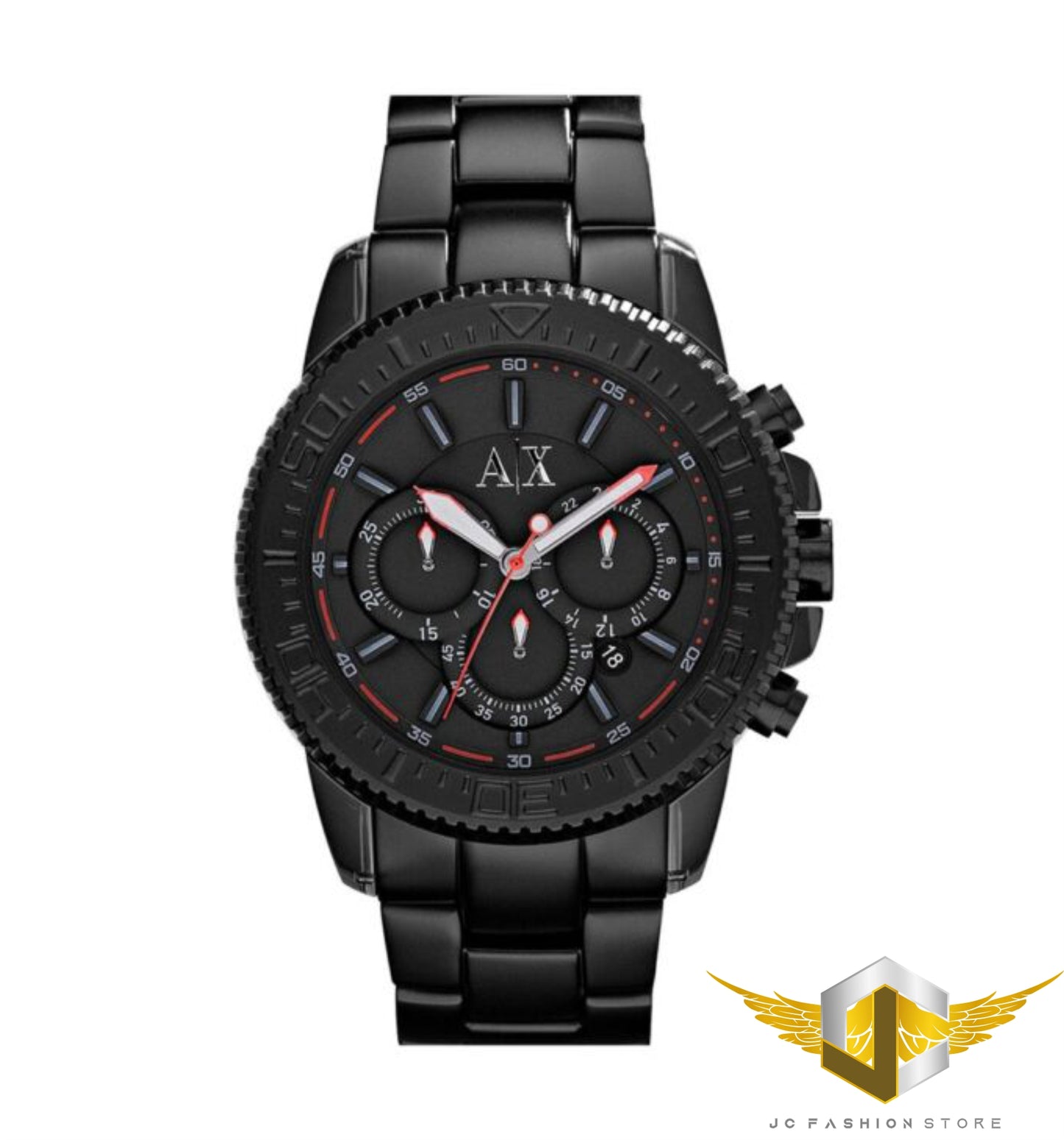 ARMANI EXCHANGE MEN'S CHRONOGRAPH BLACK ALUMINUM WATCH AX1206