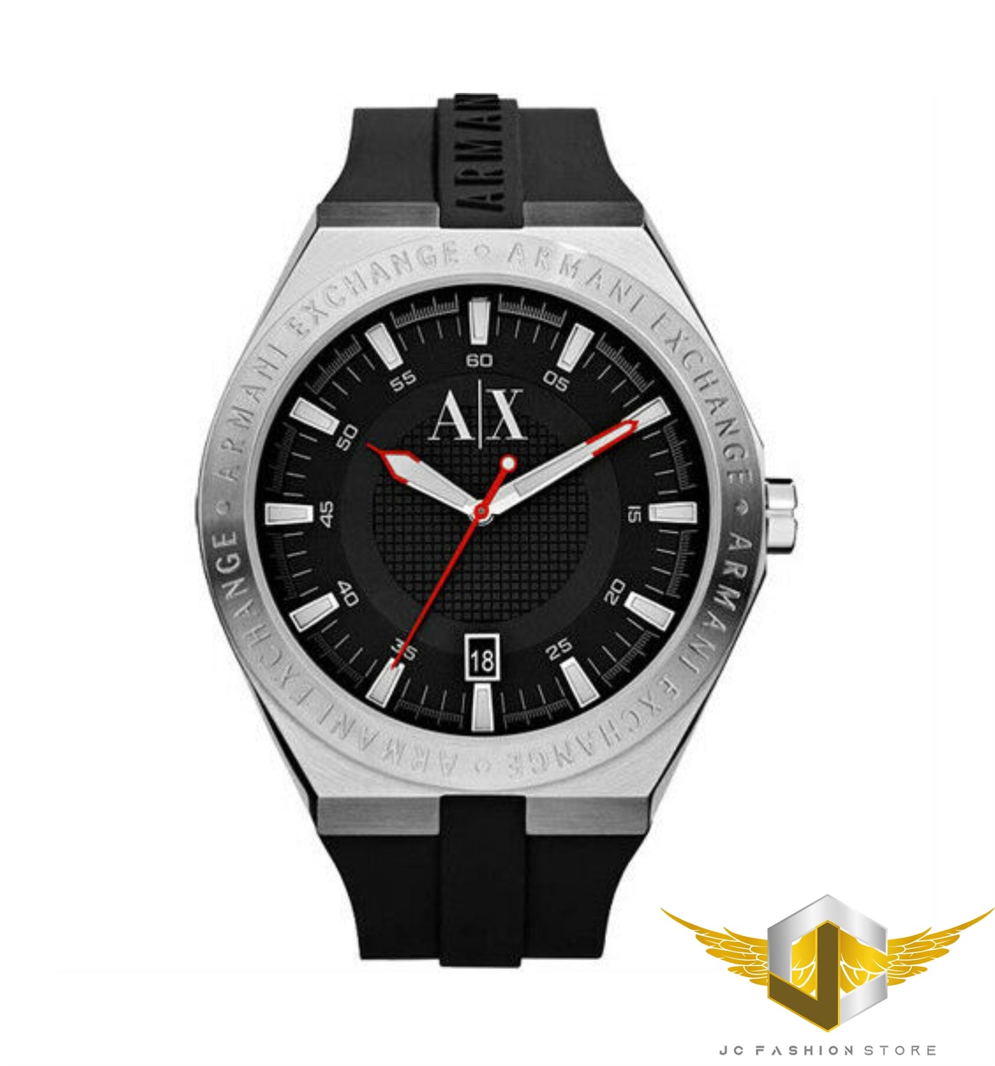 ARMANI EXCHANGE MEN'S RUBBER LOGO SIGNATURE TOP WATCH AX1219