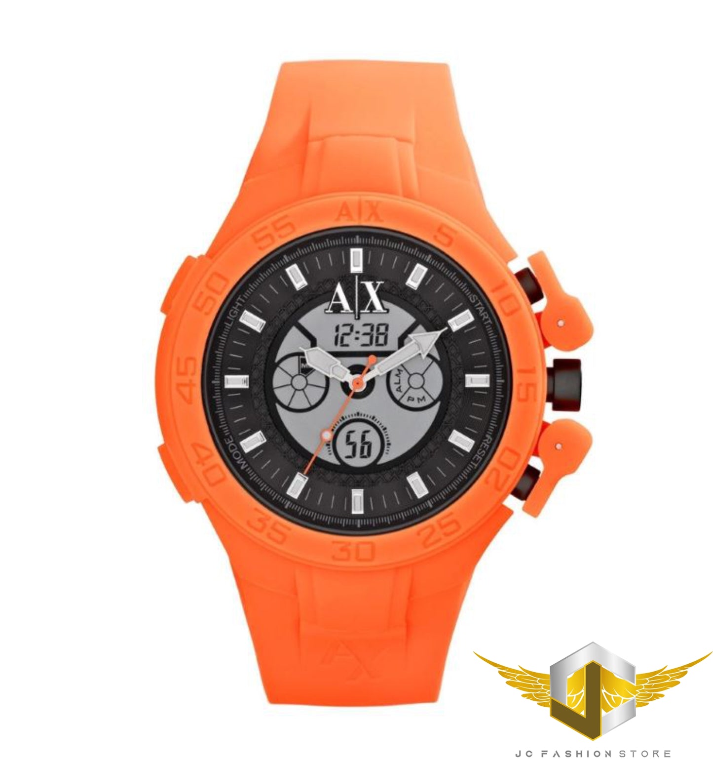ARMANI EXCHANGE MEN'S DIGITAL/ANALOG ORANGE NEON WATCH AX1286