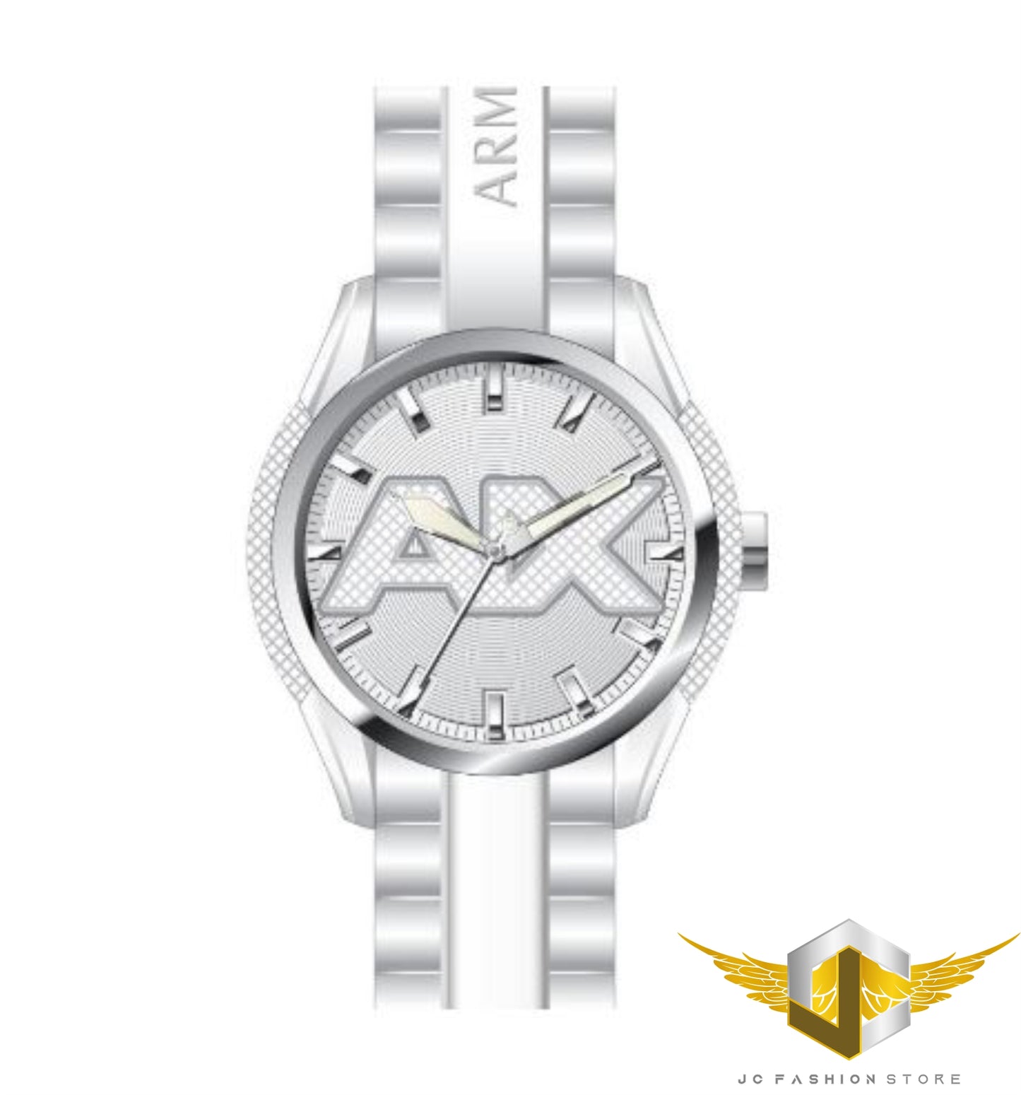 ARMANI EXCHANGE MEN'S RUBBER SIGNATURE WHITE WATCH AX1380