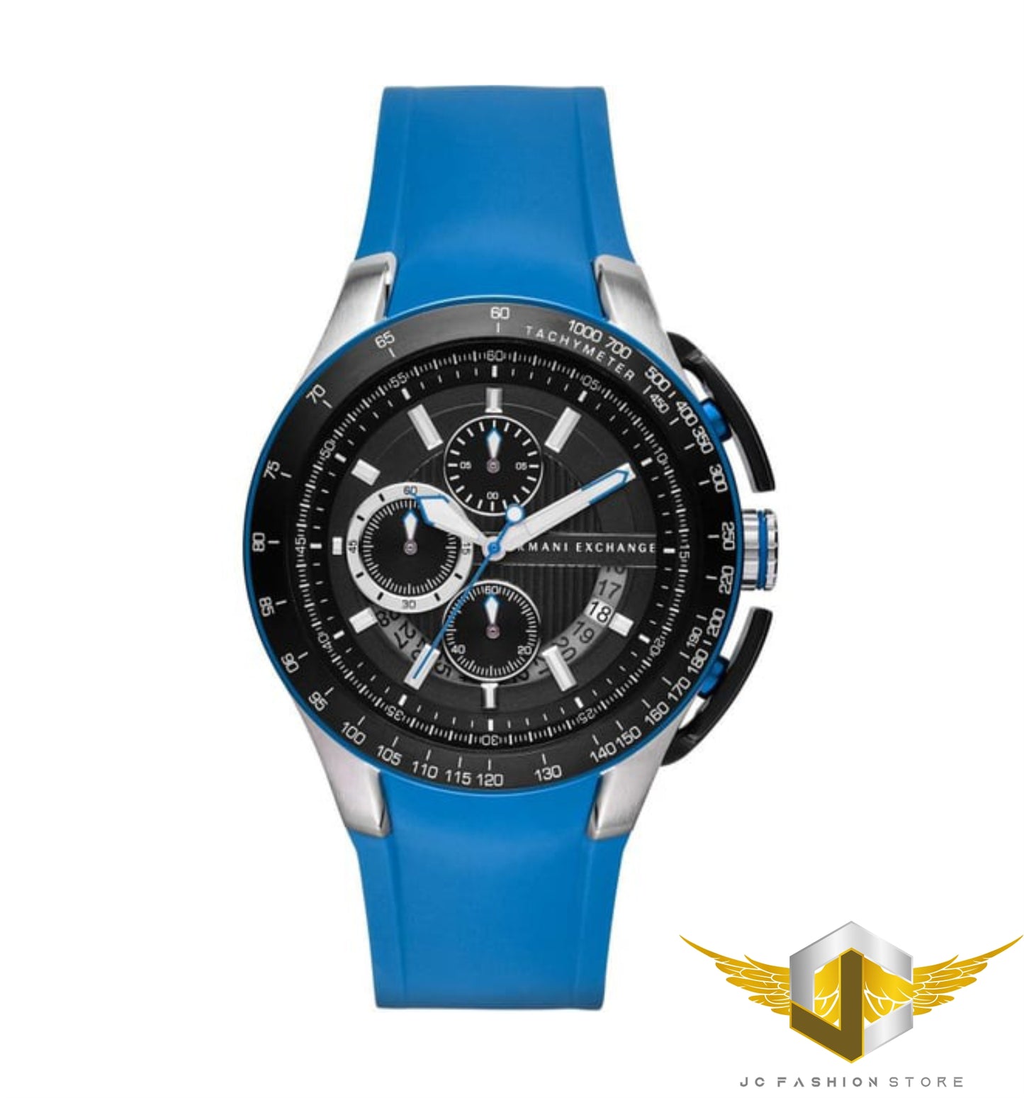 ARMANI EXCHANGE MEN'S CHRONOGRAPH TACHIMETER BLUE WATCH AX1410