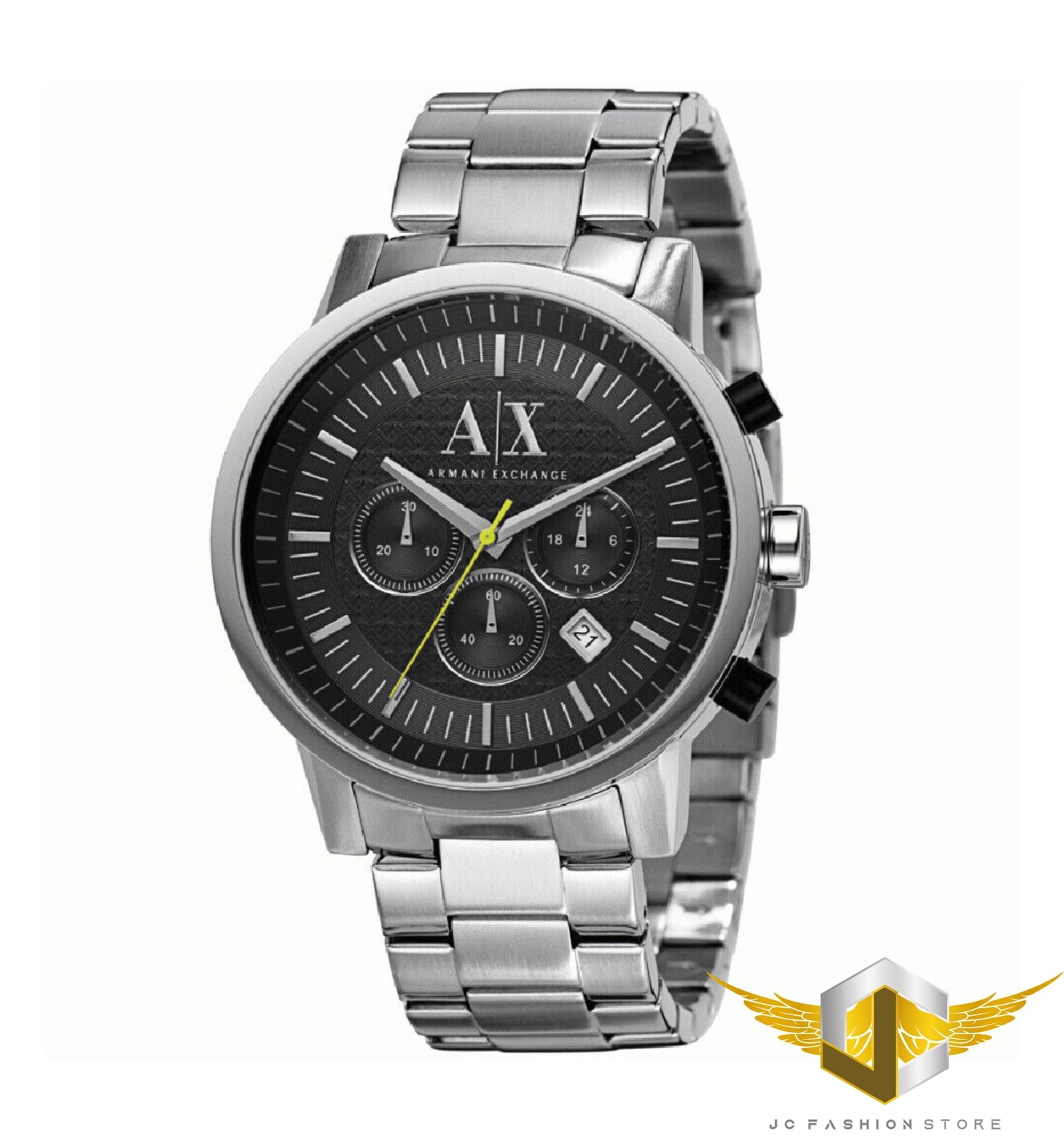 ARMANI EXCHANGE MEN'S CHRONOGRAPH BLACK FACE SILVER WATCH AX2063