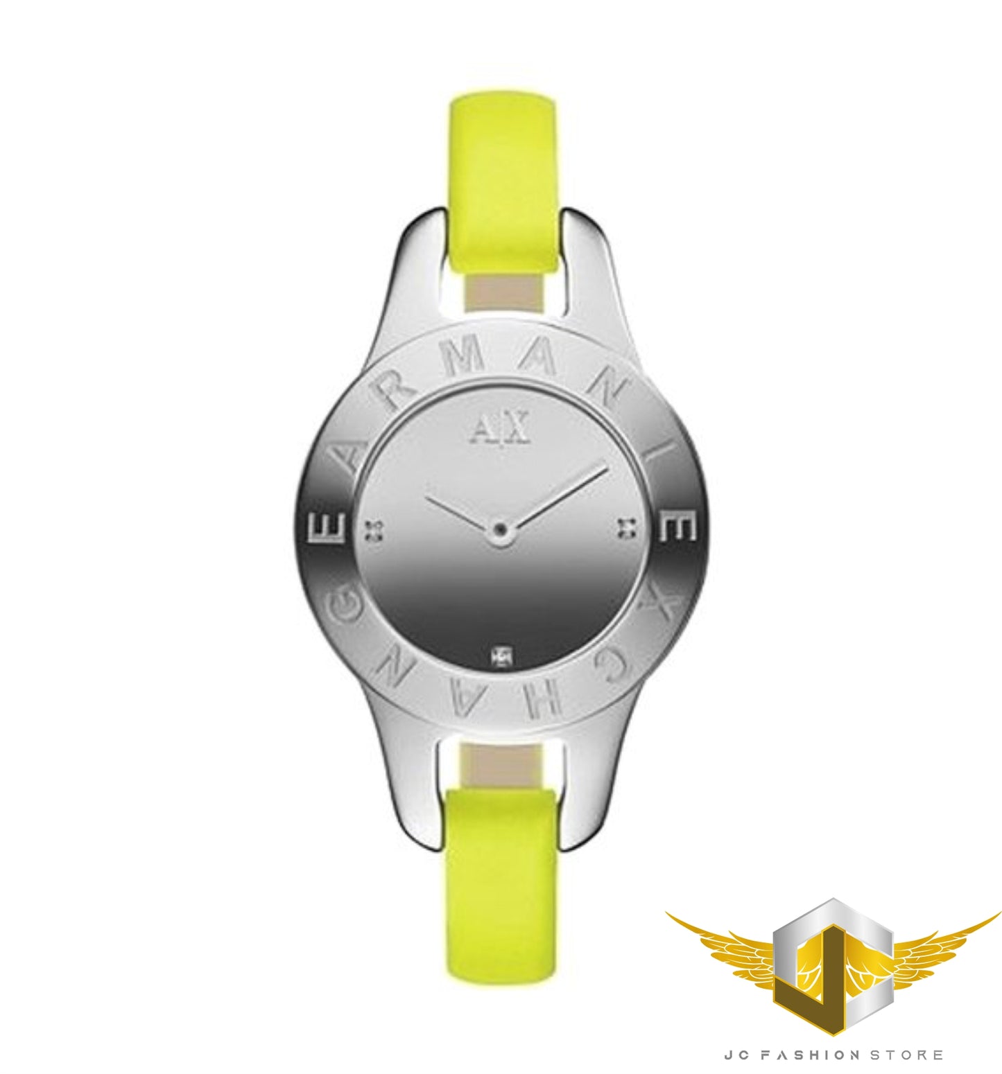 ARMANI EXCHANGE WOMEN'S GREEN NEON LEATHER MIRROR WATCH AX4135