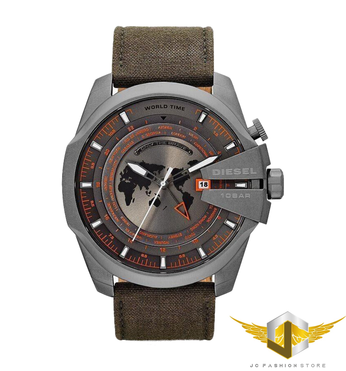 DIESEL MEN'S PREMIUM WORLD TIME AGGRESSIVE GMT WATCH DZ4307