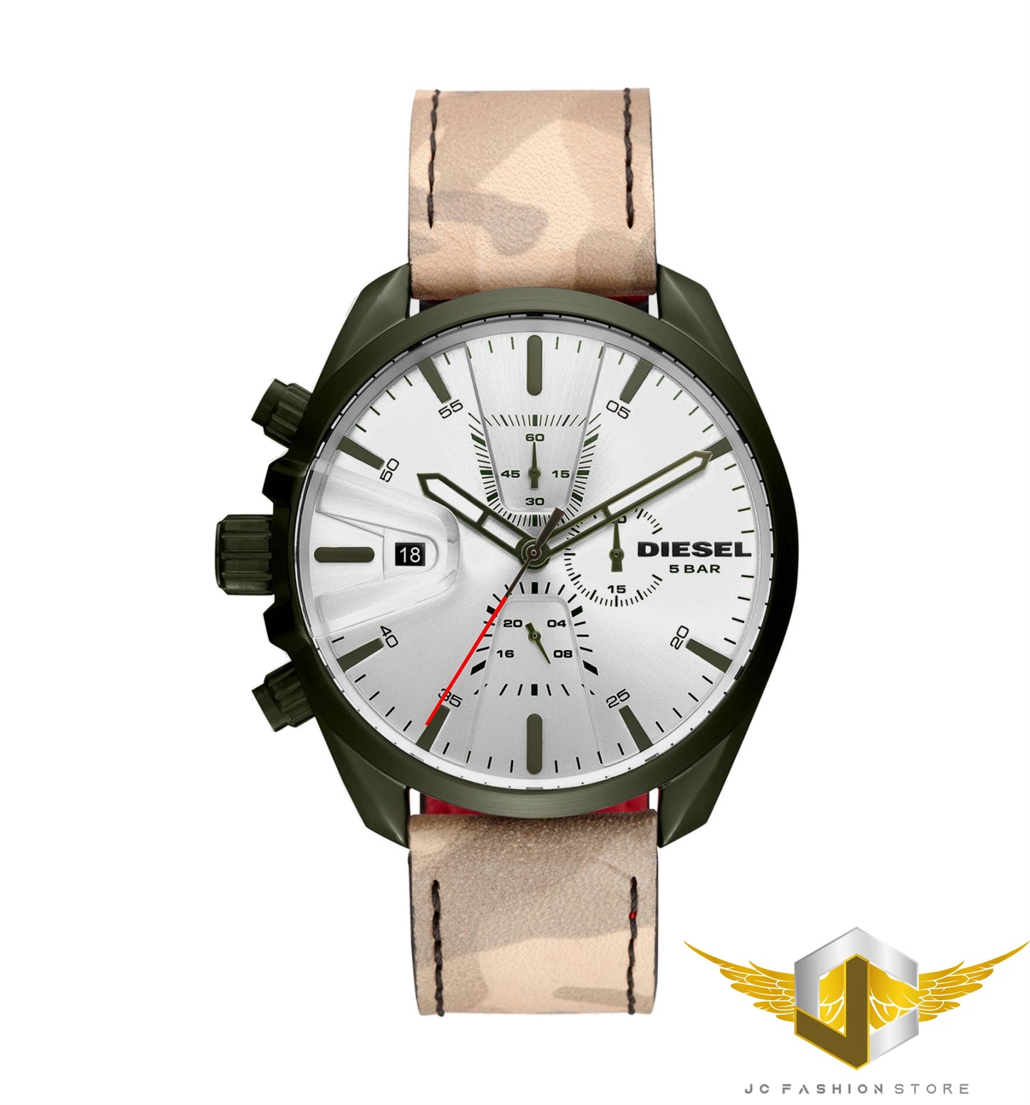 DIESEL MEN'S LEATHER WATCH DZ4472