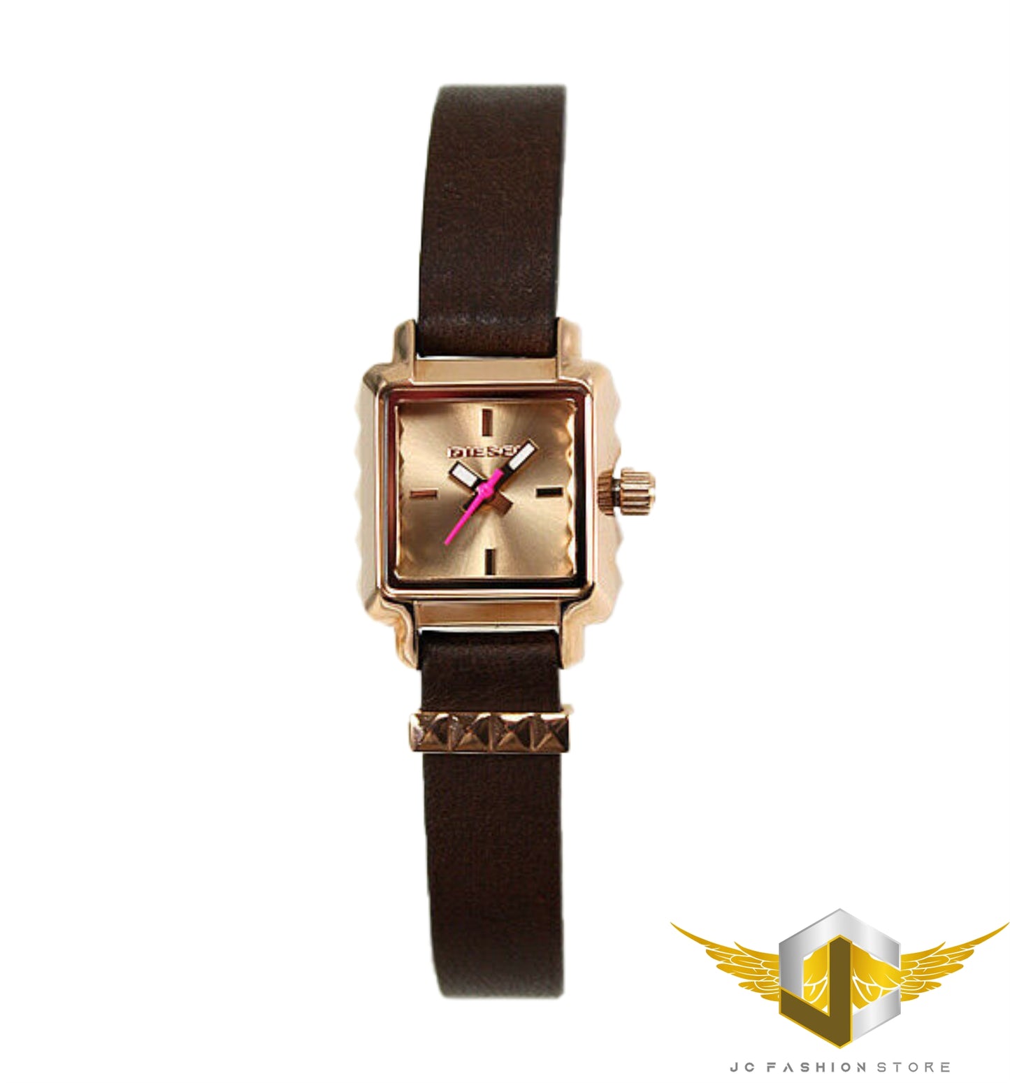 DIESEL PUNK WOMEN'S COLLECTION LEATHER ROSE GOLD WATCH DZ5422
