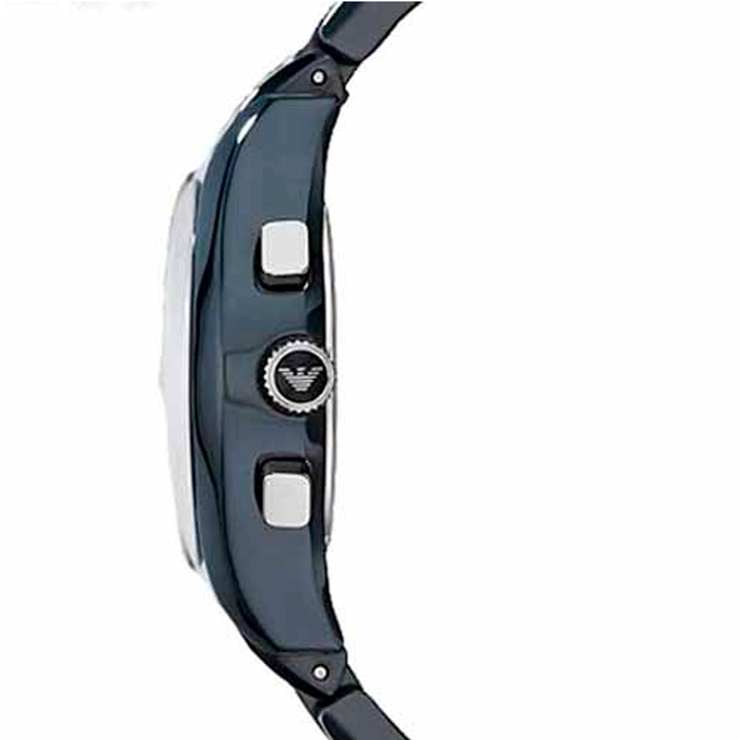 EMPORIO ARMANI LADIES BLUE CERAMIC CHRONOGRAPH WATCH AR1470