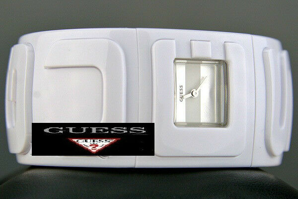 GUESS LADIE'S WHITE CUFF BRACELET WATCH U85071L2