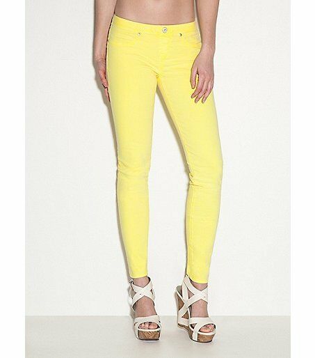 G BY GUESS LADIE'S NEON PULL-ON SUPER SKINNY JEANS Sz. L