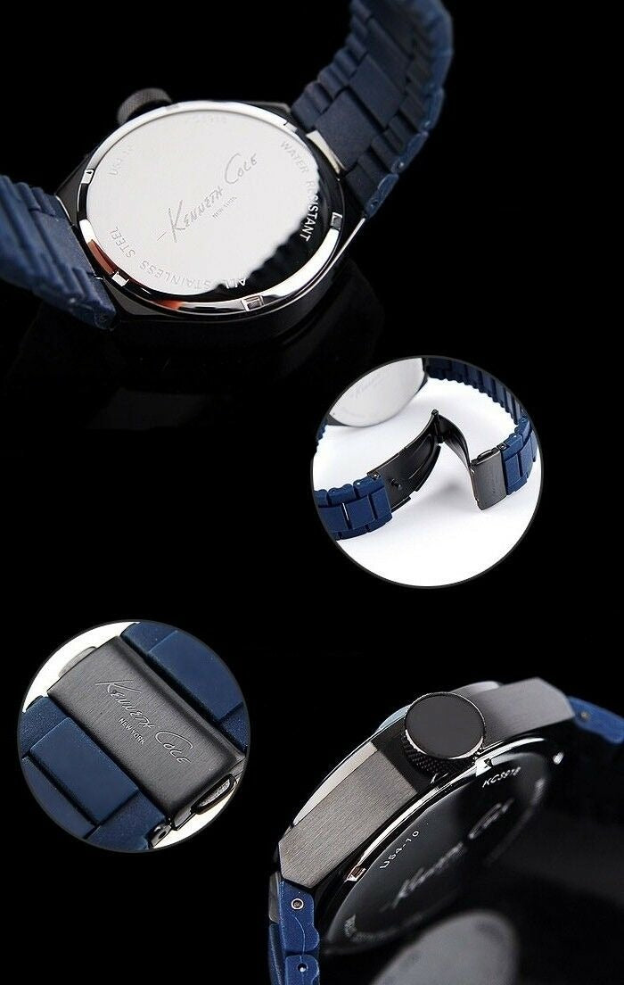 KENNETH COLE MEN'S SPORT RUBBER BAND ALL BLUE WATCH KC3918