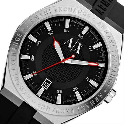 ARMANI EXCHANGE MEN'S RUBBER LOGO SIGNATURE TOP WATCH AX1219