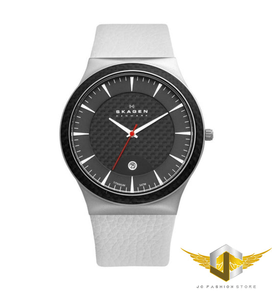 SKAGEN MEN'S ULTRA SLIM WHITE CARBON FIBER DIAL WATCH 234XXLTLW