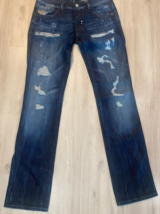 Diesel Industries LHELA 008ZF Distressed Jeans