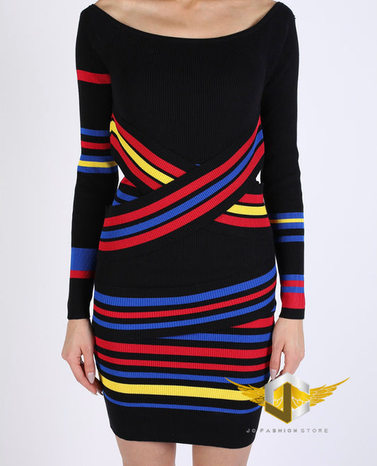 DIESEL BLACK STRIPED DRESS