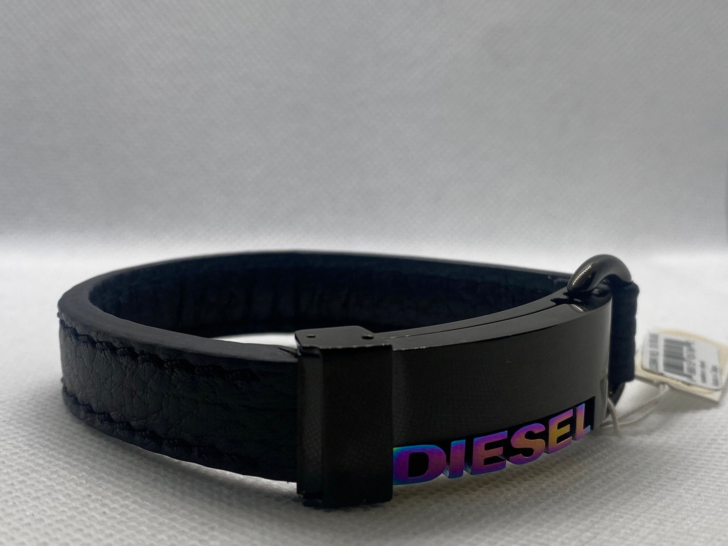 DIESEL BLACK IP STAINLESS STEEL MULTI-COLOR/ZINC LOGO BRACELET DX0330