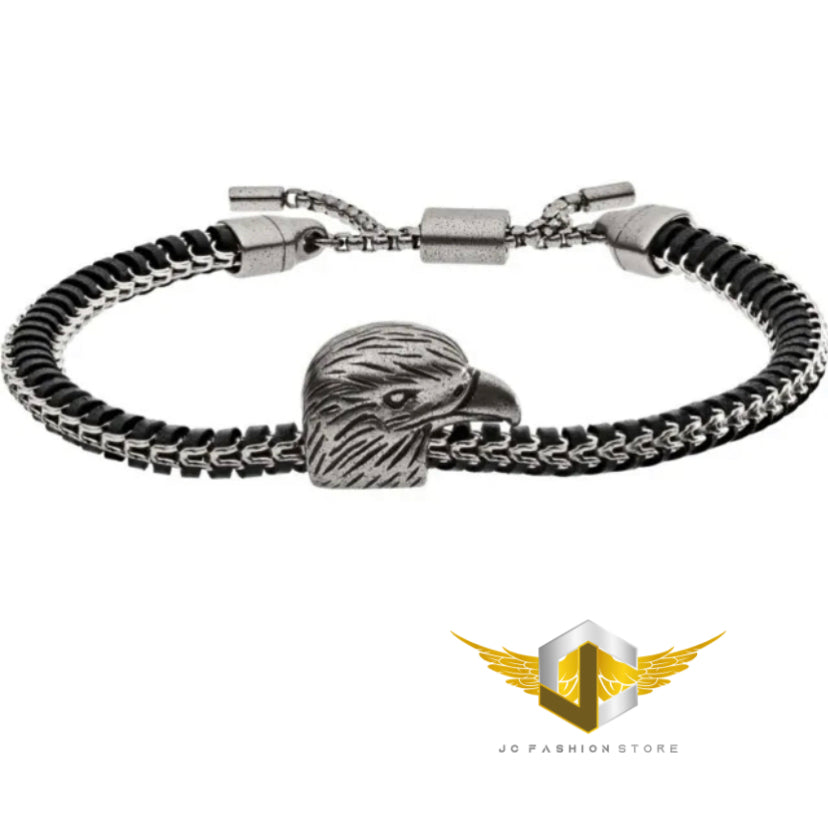 Men's Emporio Armani EGS2660040 Eagle Head Gunmetal Stainless Steel Bracelet