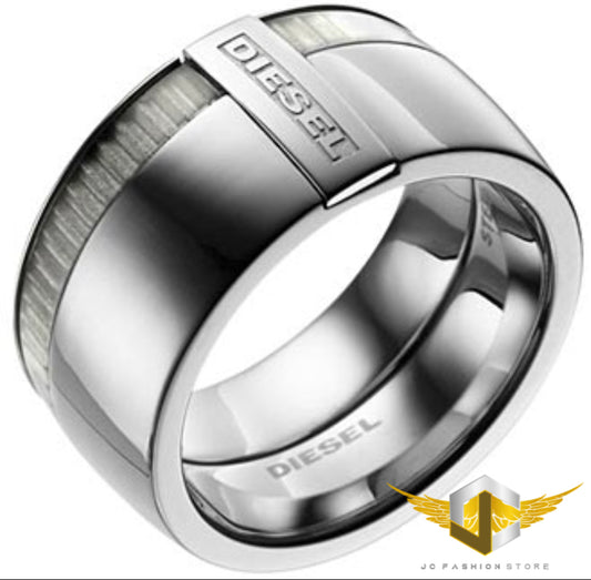 DIESEL POLISHED STAINLESS STEEL RING DX0320  Sz. 9