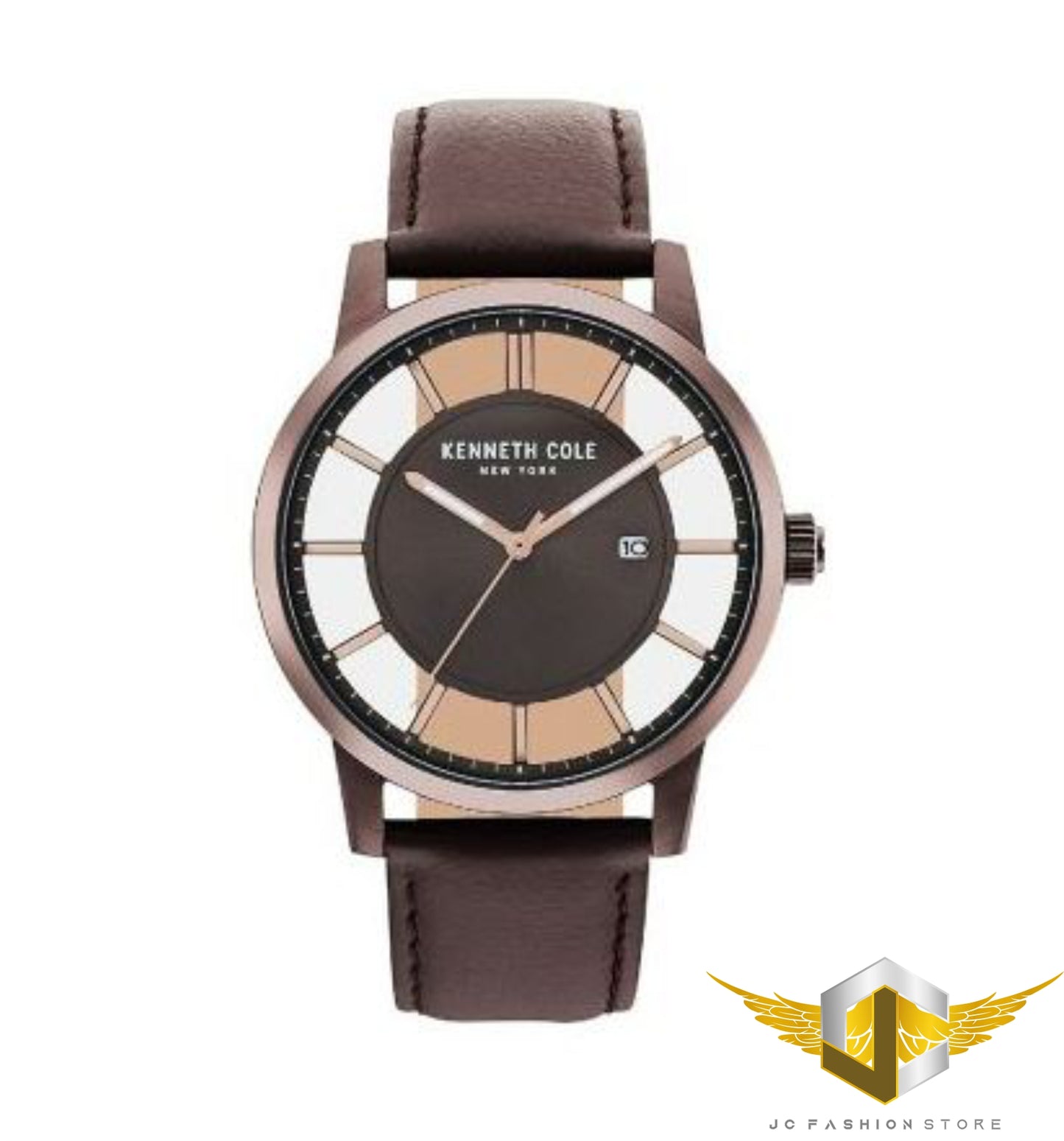 KENNETH COLE MEN'S WHEEL BROWN CLASSIC DRESS WATCH KC9047