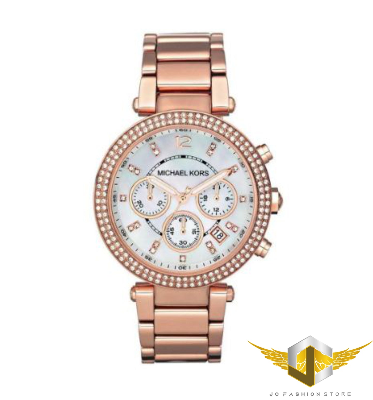 MICHAEL KORS WOMEN'S CRYSTALS PARKER ROSE GOLD  WATCH MK5491