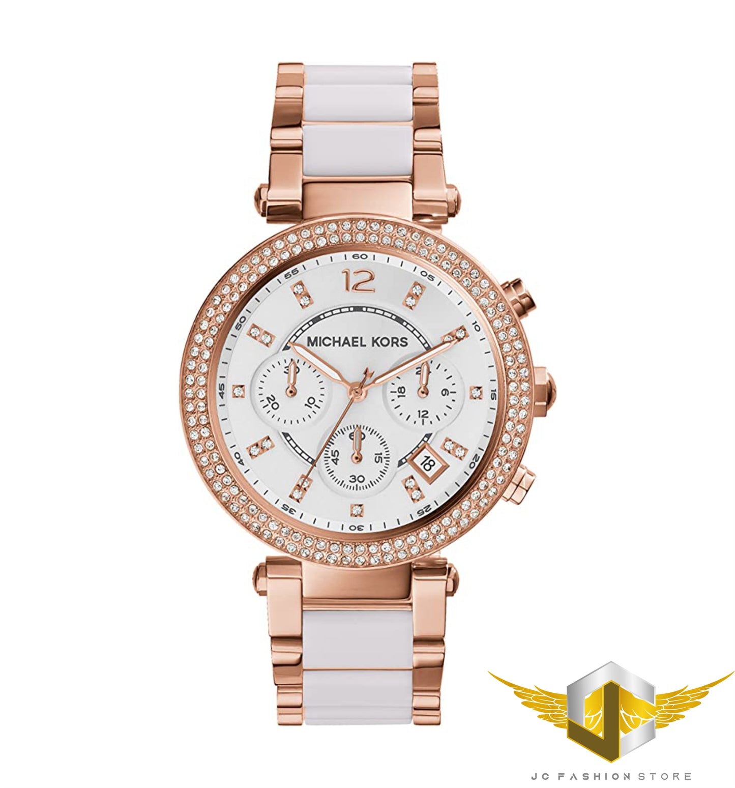 MICHAEL KORS WOMEN'S CRYSTALS PARKER ROSE GOLD  WATCH MK5774