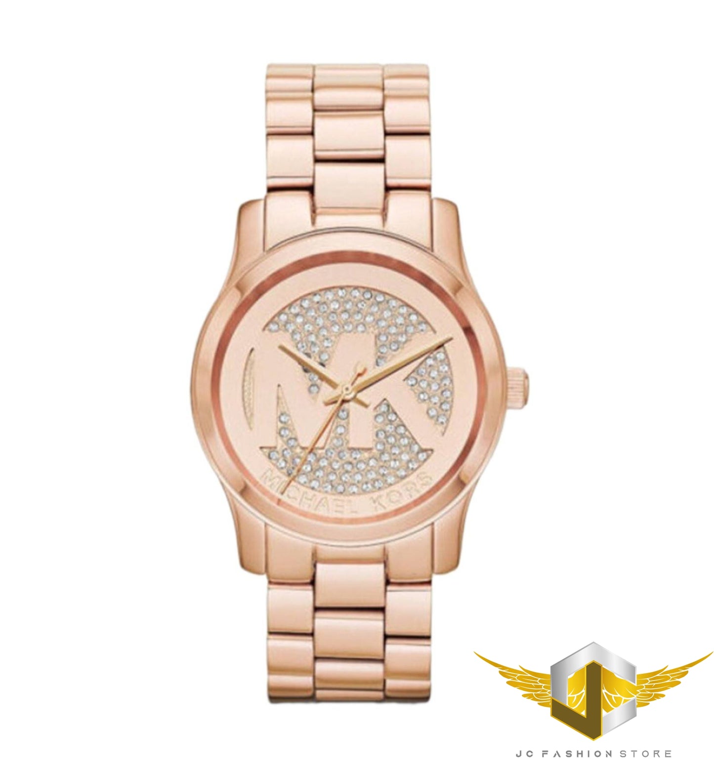 MICHAEL KORS LADIE'S ROSE GOLD LOGO CRYSTALS WATCH MK5853