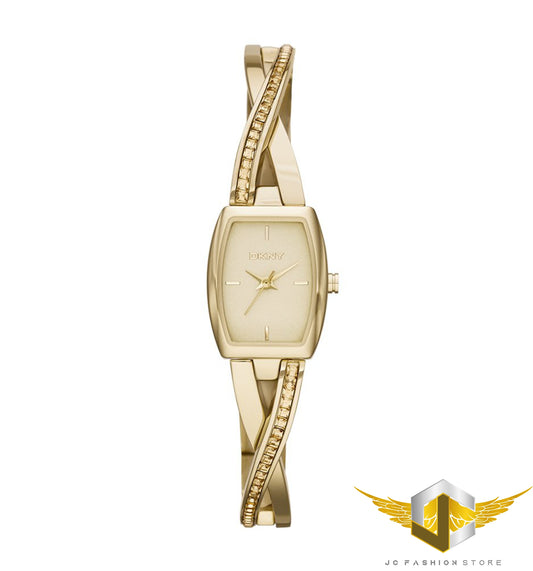 DKNY WOMEN'S GOLD TWIST LUXURY DRESS CRYSTALS WATCH NY2237