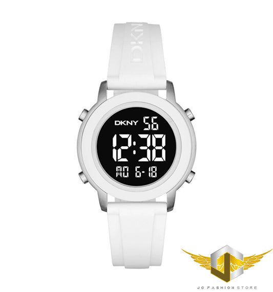 DKNY WHITE RUBBER DIGITAL COLLECTION WATCH NY2322