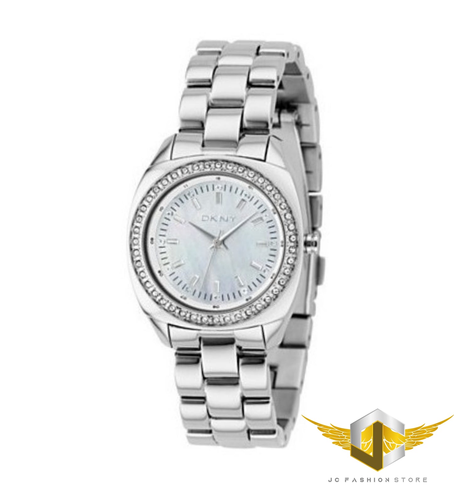 DKNY LADIES CRYSTALS LUXURY DRESS WATCH MOP PEARL LOGO NY4869