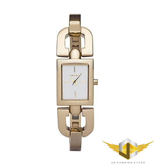 DKNY LADIES LUXURY DRESS WATCH GOLD ION PLATED BANGLE NY8128