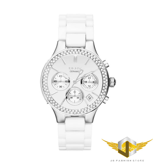 DKNY SEXY LUXURY WHITE CERAMIC COLLECTION MIRROR WATCH NY8894