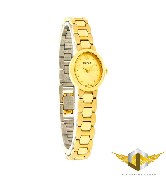 Pulsar Ladies Gold Tone Champagne Dial Dress Bracelet Quartz PC3184XND