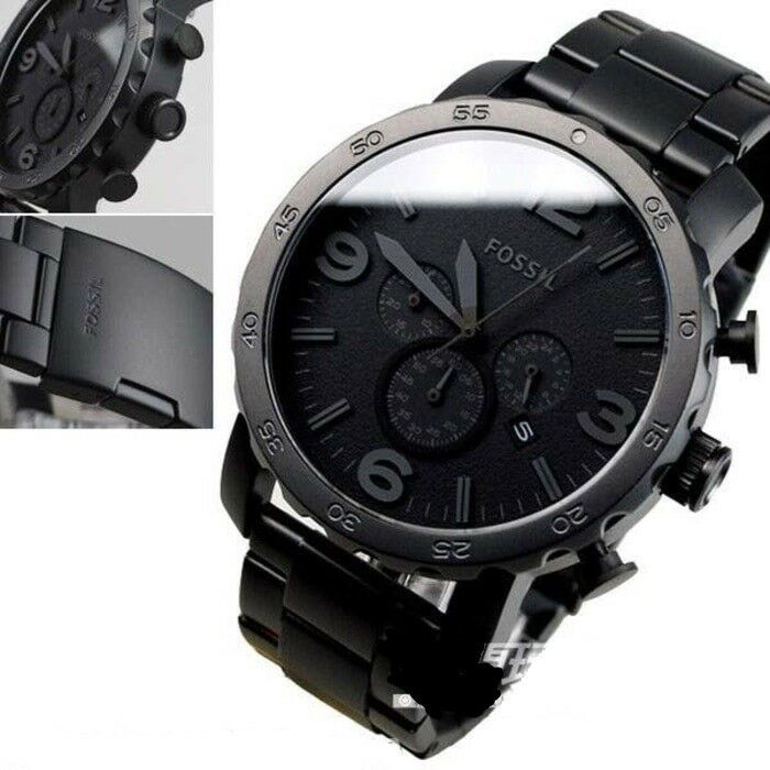 FOSSIL MEN'S LUXURY COLLECTION CHRONOGRAPH BLACK WATCH JR1401