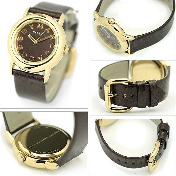 MARC BY JACOBS BROWN LEATHER COLLECTION TIME PIECE MBM1185