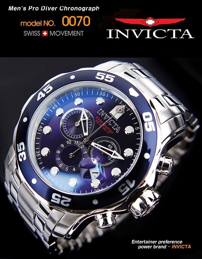 NWT $595 INVICTA MEN'S PRO DRIVER COLLECTION CHRONOGRAPH WATCH 0070