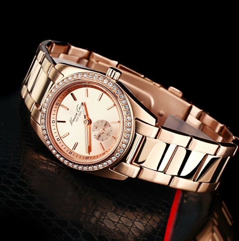 KENNETH COLE LADIE'S ROSE GOLD CRYSTALS SECOND DIAL WATCH KC4791