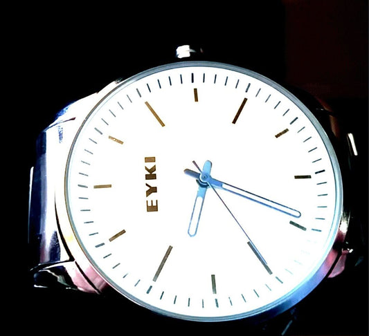EYKI OVERFLY LUXURY MEN'S SLIM STYLE WHITE DIAL WATCH W8342RG