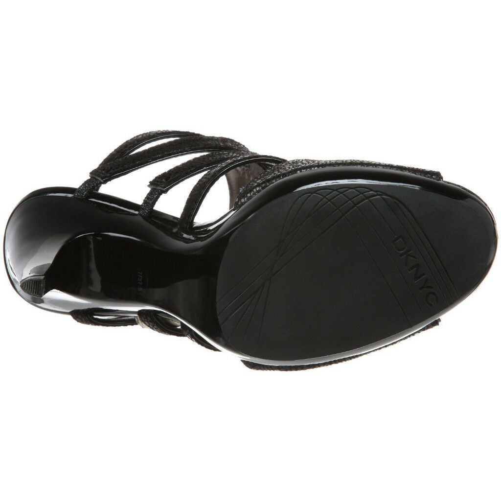 DKNY WOMAN'S ZURI BLACK SANDALS COLLECTION SHOES   Sz. 9.5