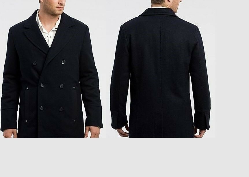 NWT $148 GUESS MEN'S PRIMARY WOOL PEACOATJACKET Sz. M