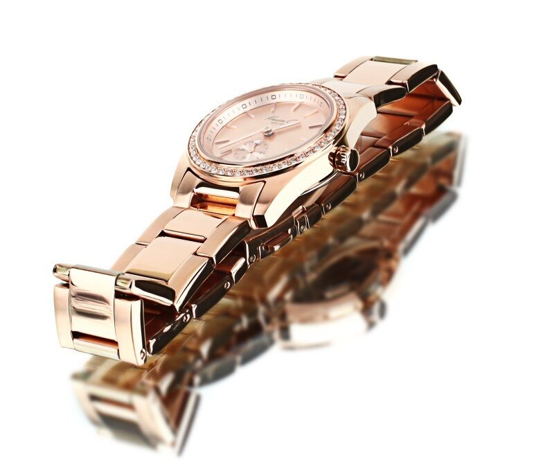 KENNETH COLE LADIE'S ROSE GOLD CRYSTALS SECOND DIAL WATCH KC4791