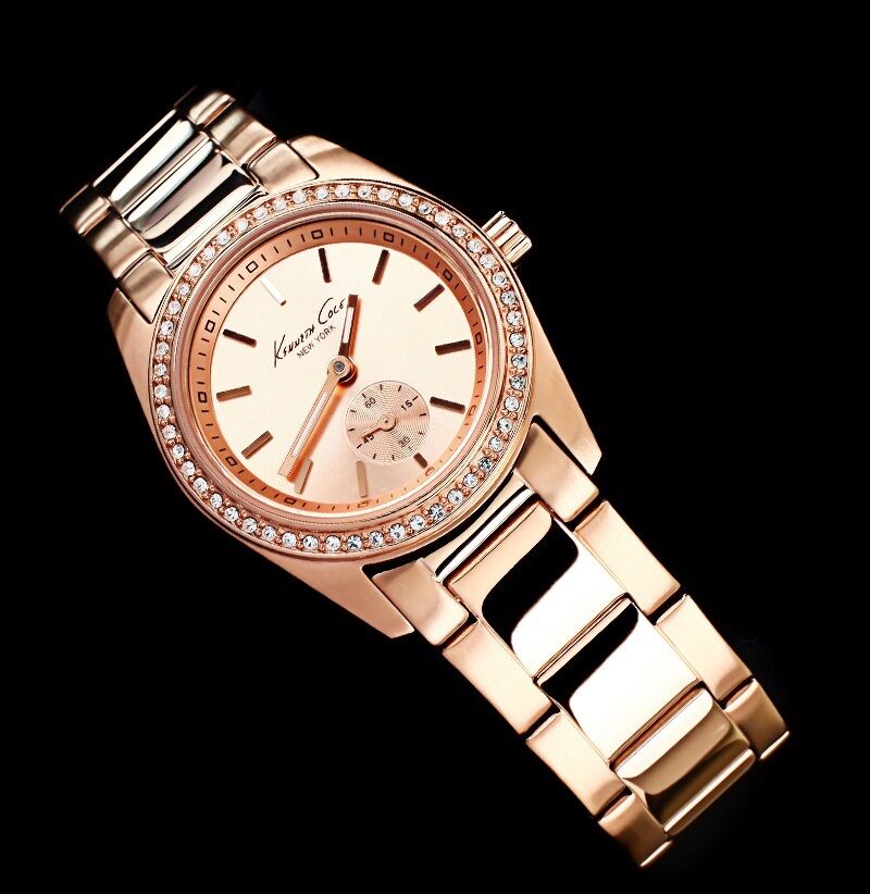 KENNETH COLE LADIE'S ROSE GOLD CRYSTALS SECOND DIAL WATCH KC4791