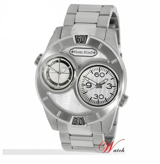 MARC ECKO MEN'S 2 TIMES SILVER IP COLLECTION WATCH E20060G1