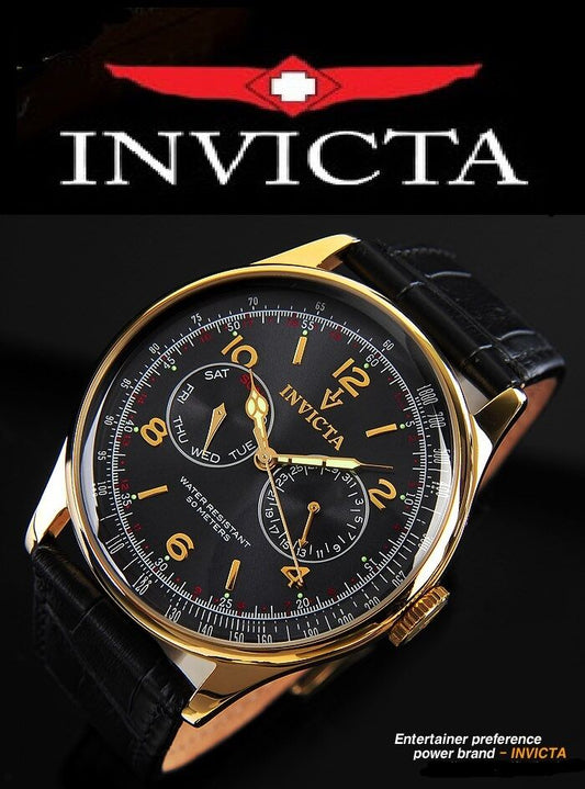 NWT $795 INVICTA MEN'S LEATHER COLLECTION CHRONOGRAPH WATCH 6751