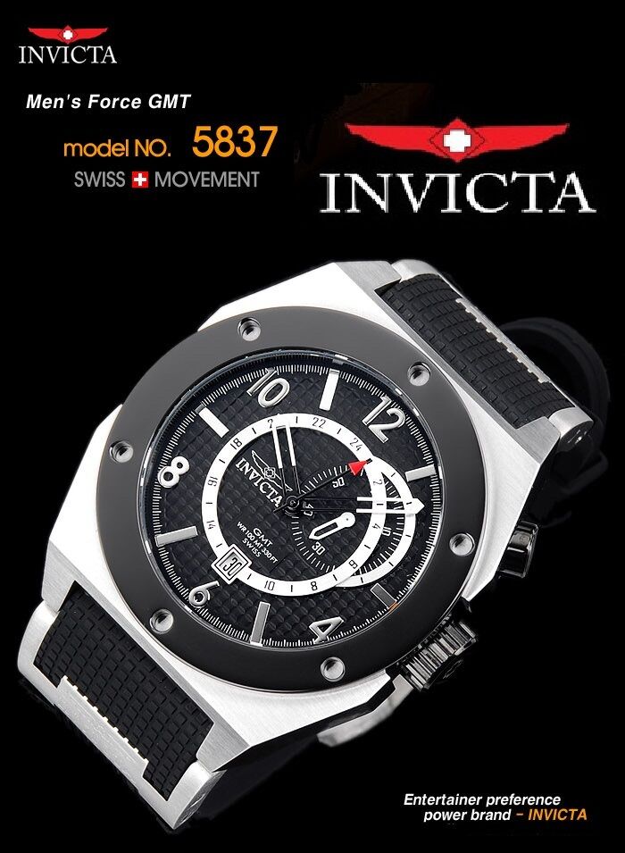 INVICTA MEN'S FORCE GMT 300 FT SWISS EDITION COLLECTION WATCH 5837