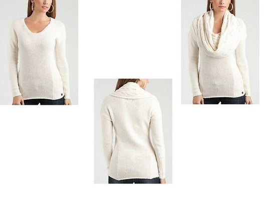 NWT $108 GUESS ETERNAL WOOL COWL SLOUCHY SWEATER Sz. XS